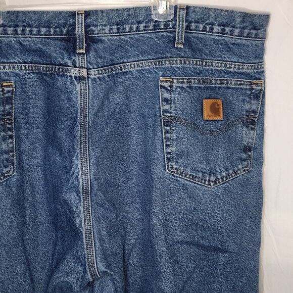 Carhartt Mens 44x30 B172 DST Straight Leg Flannel Lined Medium Wash Jeans Blue - Picture 4 of 9